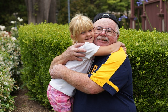 Grandfather, child, girl, grandaughter